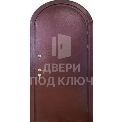 Арочная металлическая одностворчатая дверь на дачу от производителя ДПК-12678